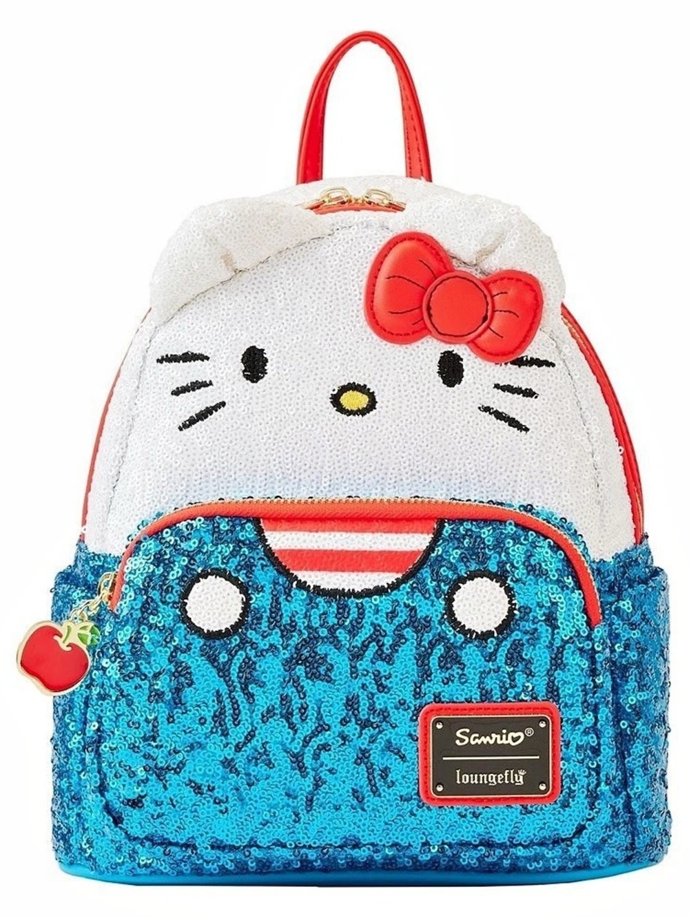 Loungefly Sanrio Hello Kitty Sequin Mini Backpack Blue & Red NWT